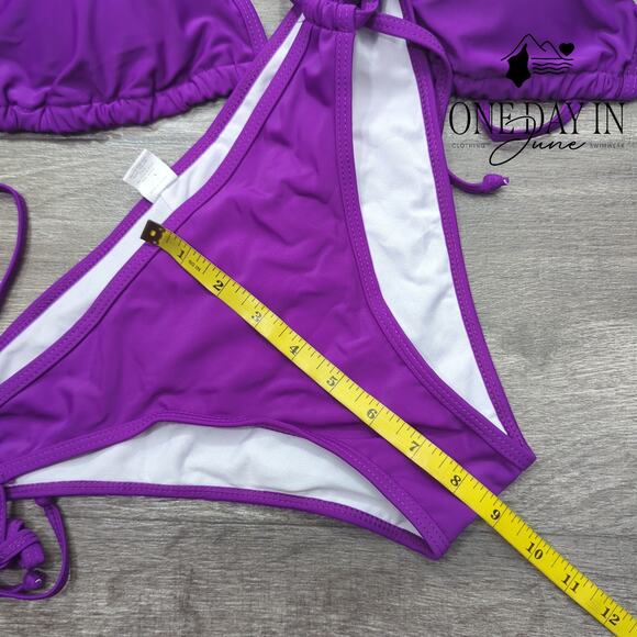 Adisputent Molded Cup Triangle Tie Side Bikini Swimsuit Size M - Picture 3 of 4